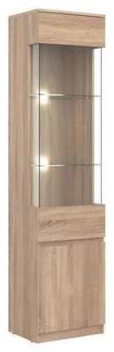 Vitrina REMI RM07 Wohnzimmerschrank Vitrinenschrank Sonoma Eiche (ohne Beleuchtung)