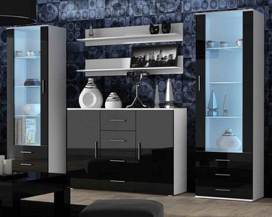 Moderne Wohnwand SOHO 3 mit LED Beleuchtung