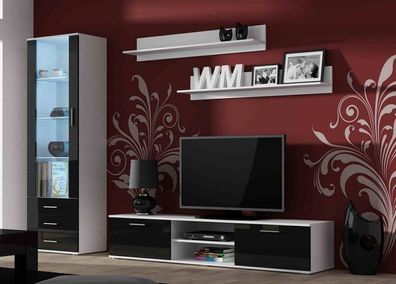 Wohnwand SOHO 1 - Moderne Wohnzimmermöbel with LED Beleuchtung