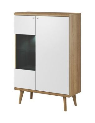 Vitrine Primo PWT90 Vitrinenschrank Schrank Wohnzimmer 2 Türiger