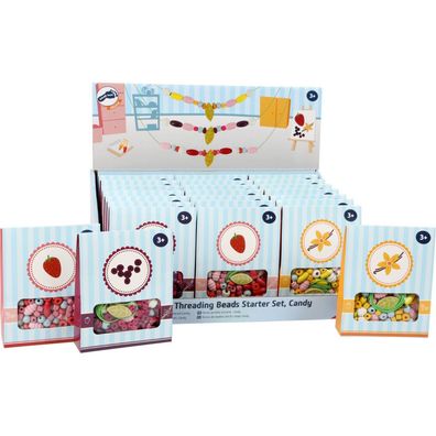 Display Holz-Fädelperlen Starterset Candy