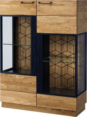 Vitrine Mosaic 15 Vitrinenschrank Eiche Massivholz fronten Gebürstet