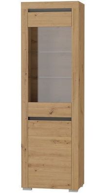 Vitrine 60 cm Arizona RRW-2 mit 2 Glasboden Wohnzimmer Schrank Vitrinenschrank