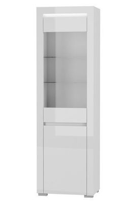 Vitrine 60 cm Alaska AAW-2 mit 2 Glasboden Wohnzimmer Schrank Vitrinenschrank
