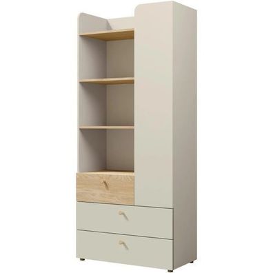 Regal YUKI Y3 Regalschrank Schrank graubeige/ geölte Eiche