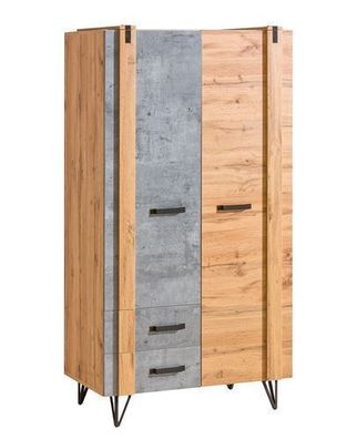 Kleiderschrank Lofter LO1 Schrank 2 Türiger Drehtürenschrank Wohnzimmerschrank