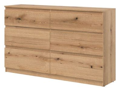 Kommode 78x84x35 cm REMI RM03 Schubladenkommode 6 Schubladen Evoke Eiche