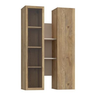 Hängevitrine Breathtaker BTHVH331-M845 Vitrinenschrank Sand / Mauvella Eiche