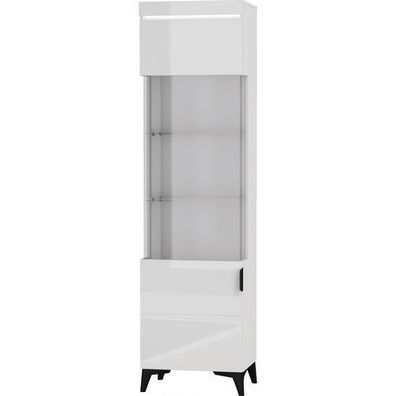 Vitrine 53 cm Baldur BDW-1 mit 2 Glasboden Wohnzimmer Schrank Vitrinenschrank