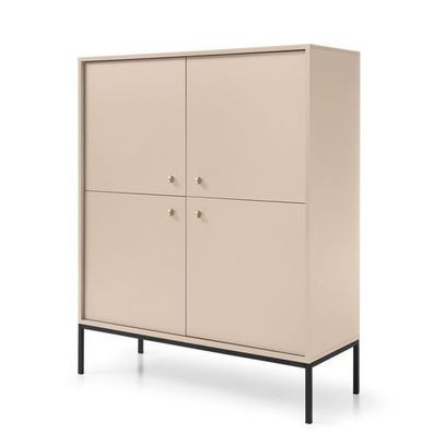 Wohnzimmerschrank Mono MK104 Kommode beige/schwarzes Gestell