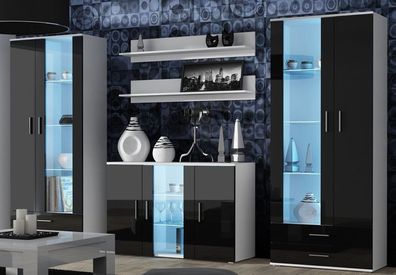 Moderne Wohnwand SOHO 10 mit LED-Beleuchtung