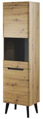 Vitrine NORDI Vitrinenschrank Mit LED Beleuchtung Artisan Eiche