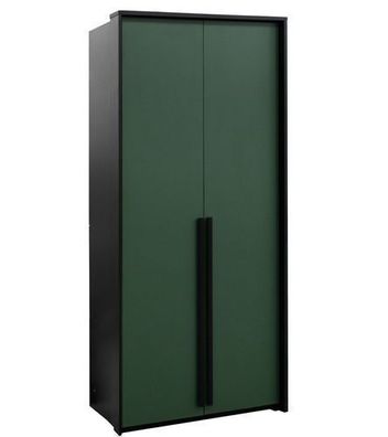 Kleiderschrank GENUA 105 Schrank 105x215x65 cm Schwarz/ Flaschegrün