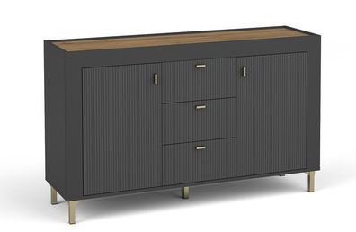 Kommode MOSSA MO6 Sideboard 137x86x40 cm schwarz