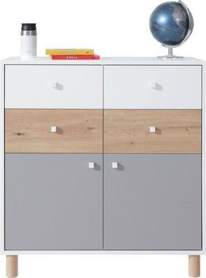 Kommode Faro FR10 Schubladenschrank 2 Türiger 4 Schubladen Schrank Schubladenkommode