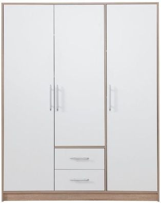 Kleiderschrank 150x190x56 cm SMART SR2 Schrank Sonoma Eiche/ Weiß