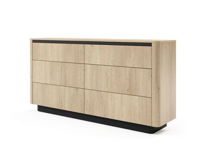 Kommode TORRO - D mit 6 Schubladen - Eiche Torro/Schwarz