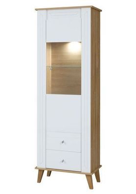 Vitrine SONIA SN-4 Wohnzimmerschrank 64x190x39 cm Vitrinenschrank