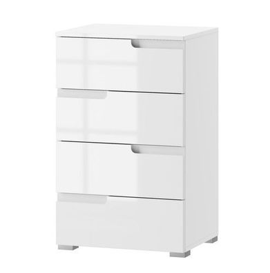 Kommode Selene 02 mit 4 Schubladen Weiß/ Weiß Hochganz Schubladenschrank
