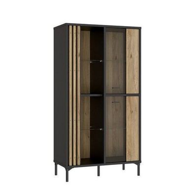 Vitrine Joakimis JMXV521-M637 Wohnzimmerschrank 87x162x42cm Vitrinenschrank