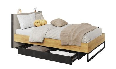 Bett TEEN FLEX TF-17 mit Schublade Lattenrost 120x200 cm Led in Kopfteil