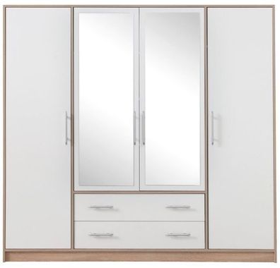 Kleiderschrank 200x190x56cm SMART SRL1 Schrank Sonoma Eiche/ Weiß
