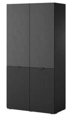Kleiderschrank Sandbox Drehtürenschrank Schrank 101x200x51 cm schwarz