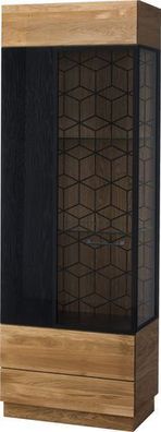 Vitrine links Mosaic 10 Vitrinenschrank Eiche Massivholz fronten Gebürstet
