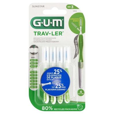 Gesunde Zahnhygiene: GUM Trav-Ler Interdentalbürste 1,1 mm 1414, 4er Pack - Effe