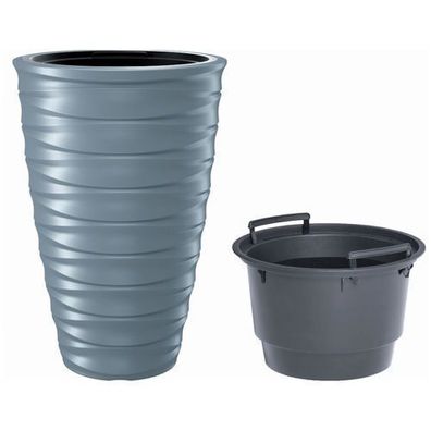 Blumentopf mit Innentopf für Innen Außenbereich Rund UV-Beständig Blumenkübel