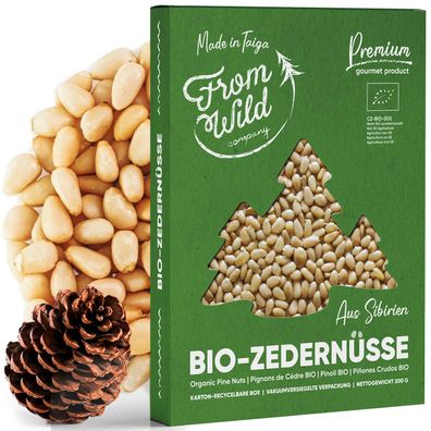 FROM WILD Bio Zedernüsse, geschält, 200g - Pinienkerne aus Sibirien - Bio, roh, vegan