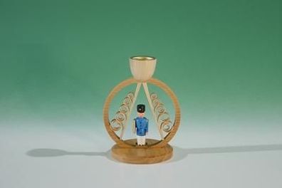 Kerzenhalter Ring mit Spanbaum und Nussknacker blau Höhe 7,5cm NEU Kerze Kerzenli