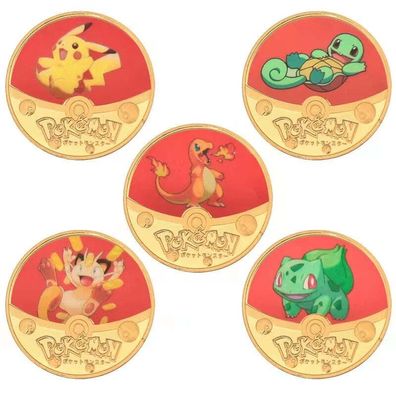 Spielzeug Goldene Pokemon Sammlermunzen TCG Coins