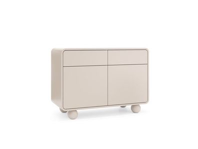 BETTSO Elegante Kommode ALVION 108 cm mit abgerundeten Kanten auf Kugelfüßen Kaschmir