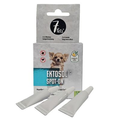 7 Pets® Ektosol EC Spot On Hund XS- Natürlicher Schutz gegen Flöhe & Zecken