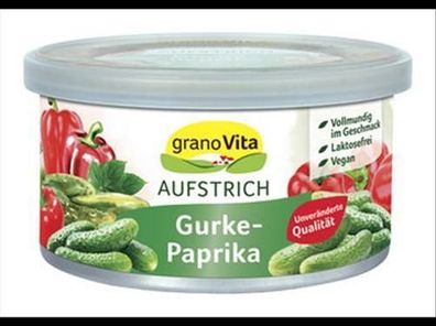 granoVita 3x Veganer Brotaufstrich mit Gurke und Paprika 125g