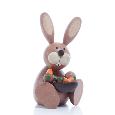 Osterartikel Osterhase sitzend mit Möhren HxB 11,2x7,5cm NEU Osterdeko Osterhase