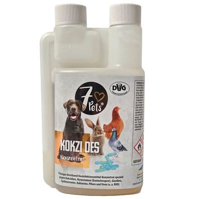 7 Pets® Kokzi Des two neck - Breitband-Desinfektionsmittel-Konzentrat (250 ml)