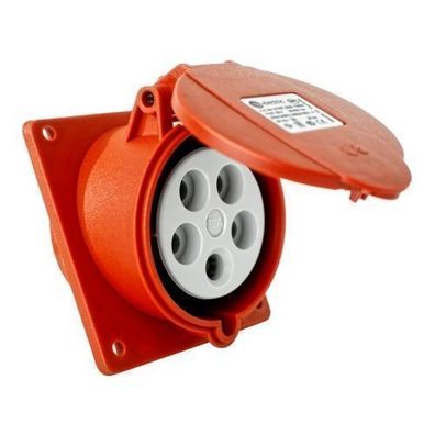 CEE Einbausteckdose schräg 400V 16A 5P 83x90 mm