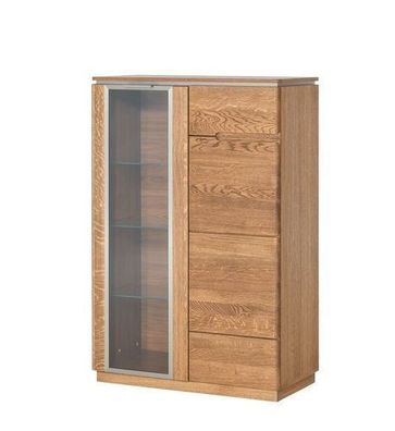 Vitrine Montenegro 15 Vitrinenschrank Eiche Holzfurnier Massivholz (ohne Beleuchtung)