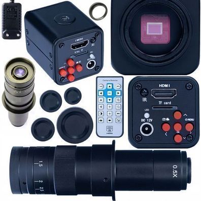 Rosfix Set Mikroskopkamera 1080P + Objektiv 180x – C-Mount | HDMI, 4K, 16MP