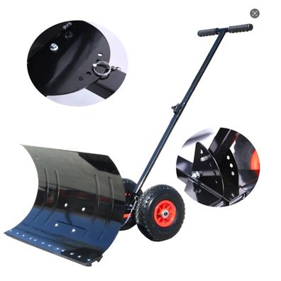Wheeled Hand Push Snow Shovel - Large Snow Removal Tool for Vehicles & Garden