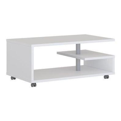 Kaffetisch Bailey BL1T01-120 Couchtisch auf Rollen weiß