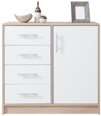 Kommode SMART SRK2 Sideboard 90x84x40cm Sonoma Eiche/ Weiß