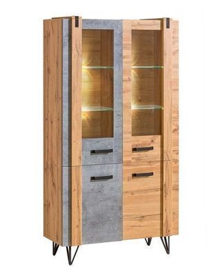 Vitrine Lofter LO3 Schrank Wohnzimmerschrank Vitrinenschrank