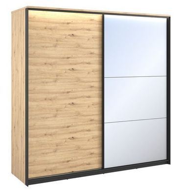 Schwebetürenschrank QUANT QS-01 Schrank 2 Schiebetür Kleiderschrank mit Led