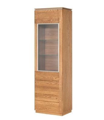 Vitrine Montenegro 10 Vitrinenschrank Eiche Holzfurnier Massivholz (ohne Beleuchtung)