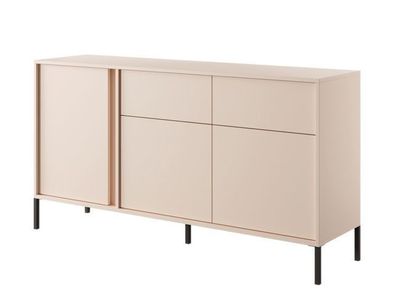 Kommode 153x81x39,5 cm DAST B Sideboard 3 Türen 2 Schubkästen Beige