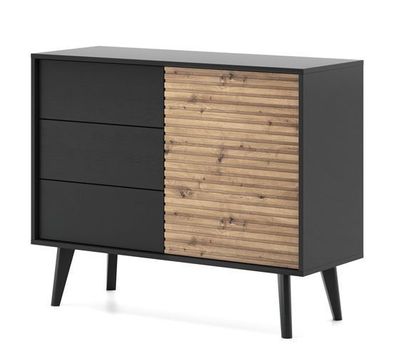 Sideboard 104x83x39cm Artisan Eiche/ Schwarz