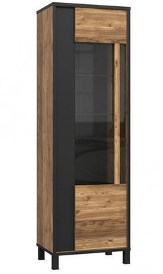 Vitrine Hayato HYTV711L Schrank Wohnzimmerschrank 1 Türiger Vitrinenschrank